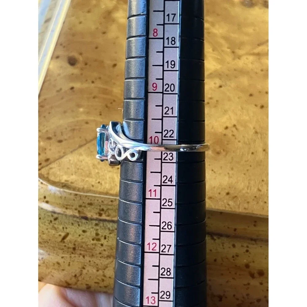 Natural London Blue Topaz Sterling Silver Ring Size 10
